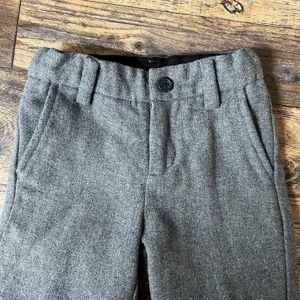 Janie and Jack Wool Blend Trouser Pants Baby Boy 12-18m Gray Dressy Formal